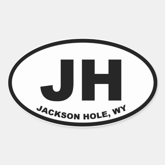 Jackson Hole JH Oval Sticker (Front)