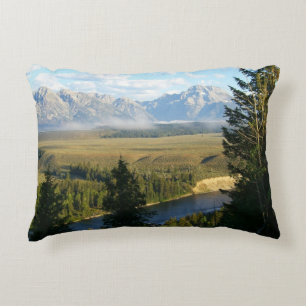 Jackson Hole Mountains and River Decorative Cushion