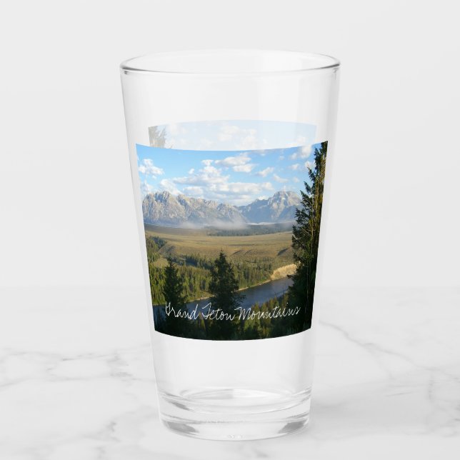 Jackson Hole Mountains and River Glass (Front)