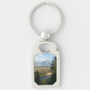 Jackson Hole Mountains and River Key Ring
