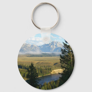 Jackson Hole Mountains and River Key Ring
