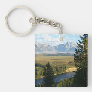 Jackson Hole Mountains and River Key Ring