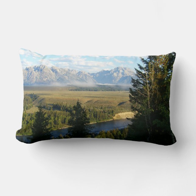Jackson Hole Mountains and River Lumbar Cushion (Front)