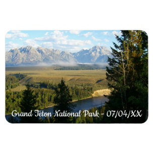 Jackson Hole Mountains and River Magnet