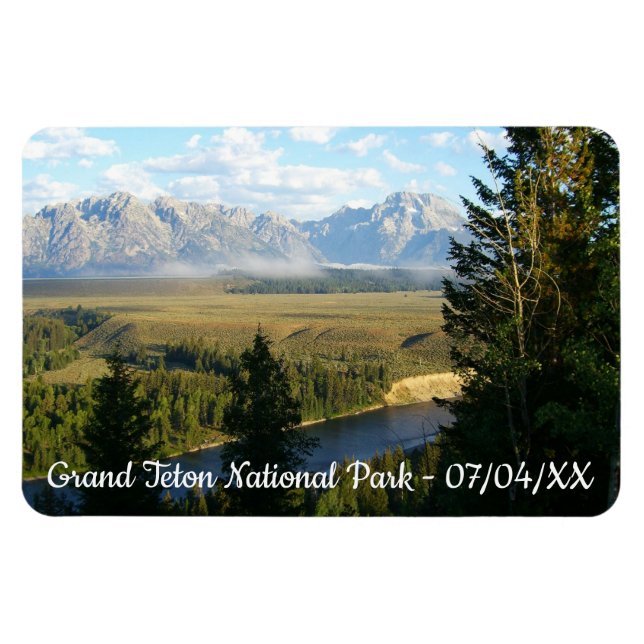 Jackson Hole Mountains and River Magnet (Horizontal)