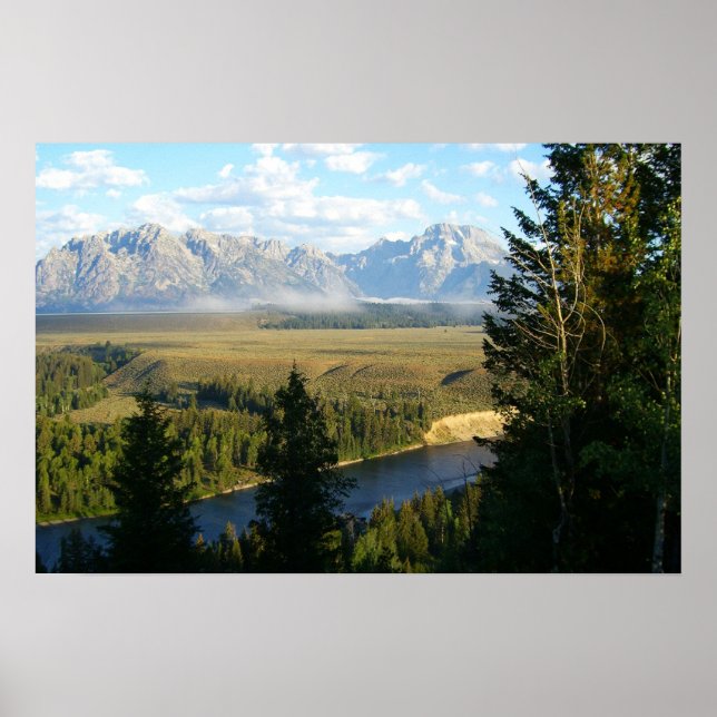 Jackson Hole Mountains and River Poster (Front)