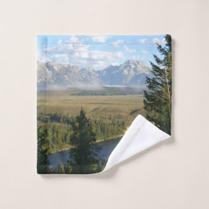 Jackson Hole Mountains and River Wash Cloth