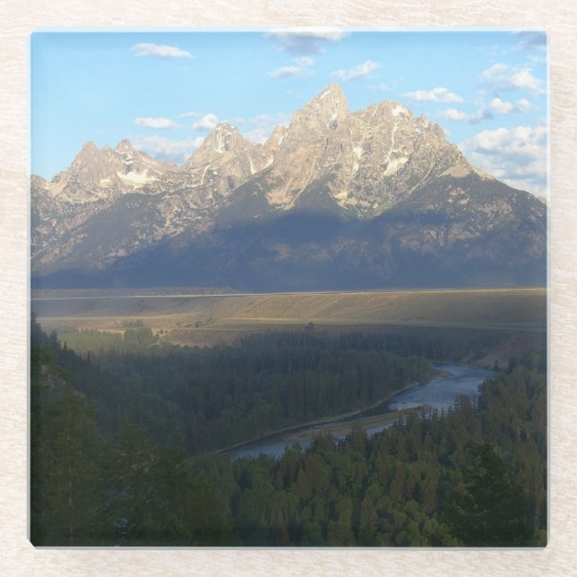 Jackson Hole Mountains (Grand Teton National Park) Glass Coaster (Front)