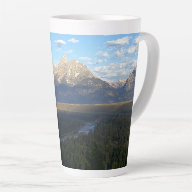 Jackson Hole Mountains (Grand Teton National Park) Latte Mug (Right Angle)
