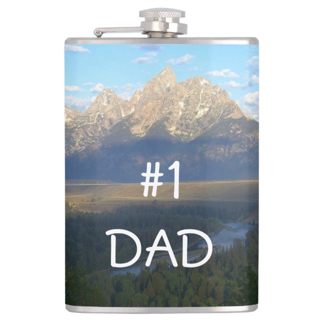 Jackson Hole Mountains Hip Flask (Front)