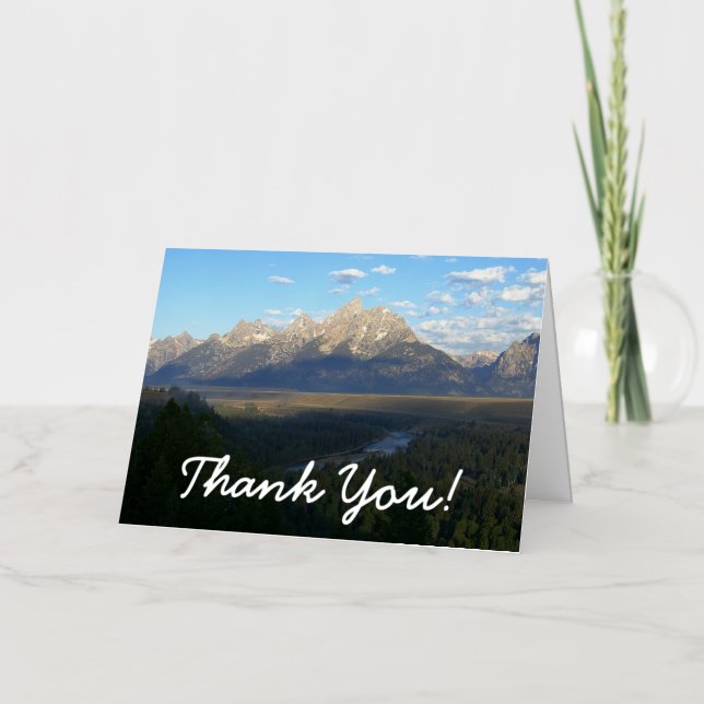 Jackson Hole Mountains Thank You Foil Greeting Card (Front)