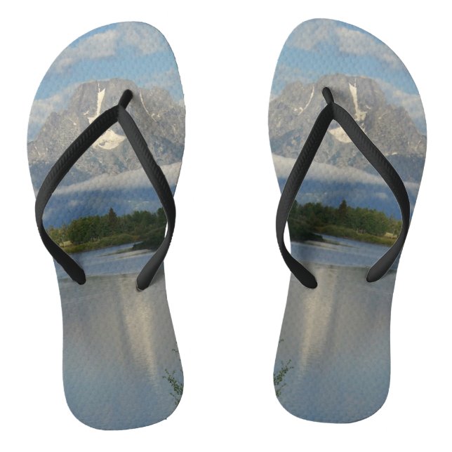Jackson Hole River at Grand Teton National Park Flip Flops (Footbed)