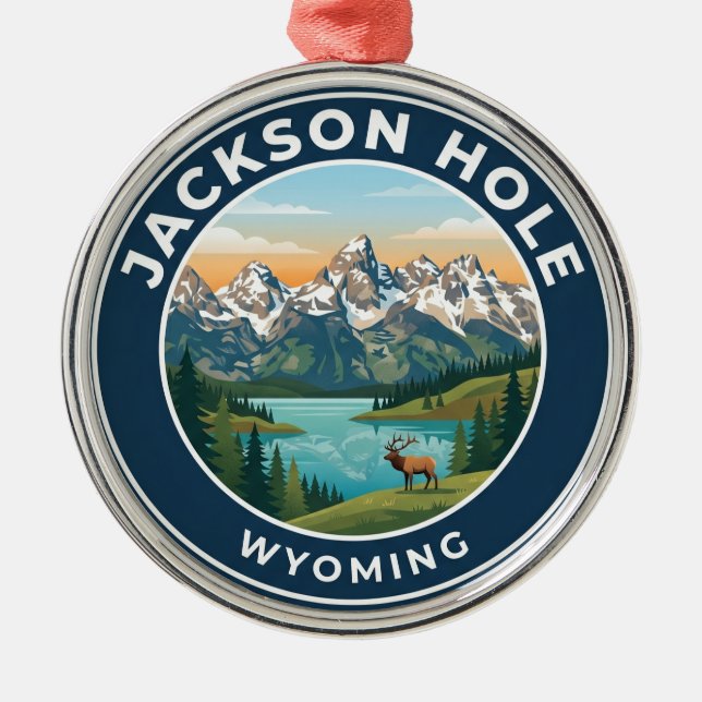 Jackson Hole USA Metal Tree Decoration (Front)