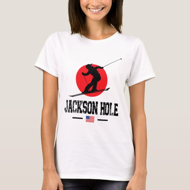 Jackson Hole Usa Ski Resort Rocky Mountains Americ T-Shirt (Front)