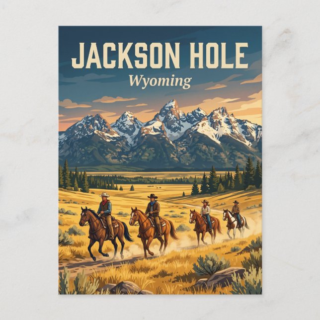 Jackson Hole Valley Wyoming Postcard (Front)