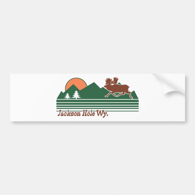 Jackson Hole Wyoming Bumper Sticker (Front)