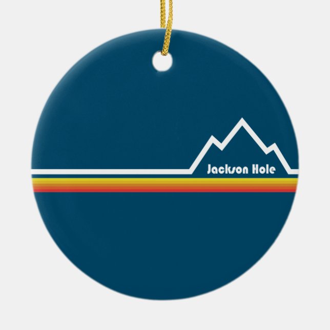 Jackson Hole Wyoming Ceramic Tree Decoration (Front)