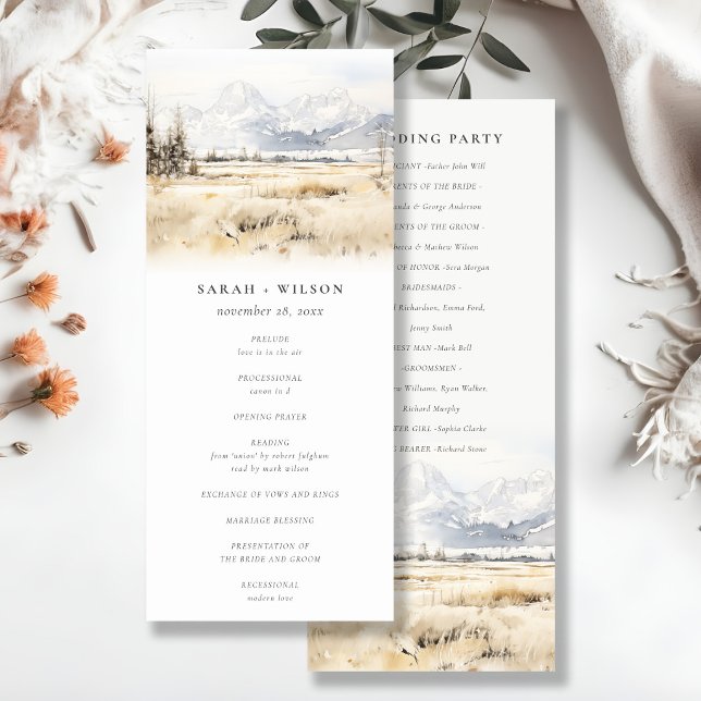 Jackson Hole Wyoming Landscape Wedding Program Invitation (Creator Uploaded)