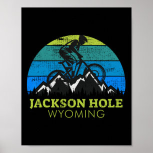 Jackson Hole Wyoming Mountain Biking Mtb Vacation Poster