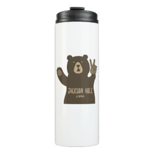 Jackson Hole Wyoming Peace Bear Thermal Tumbler