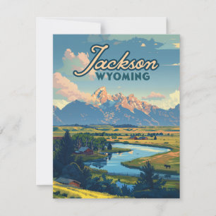 Jackson Hole Wyoming Ranch Tetons Mountains Card