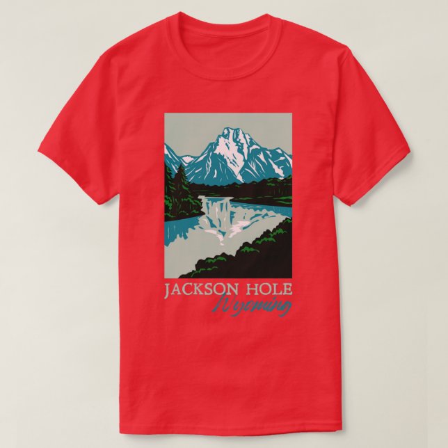 Jackson Hole Wyoming Retro Mountains Souvenir T-Shirt (Design Front)