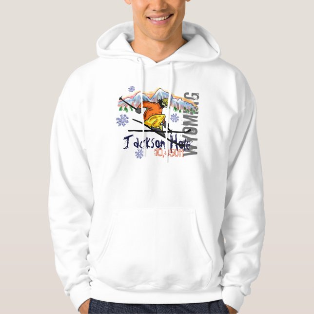 Jackson Hole Wyoming ski elevation hoodie (Front)