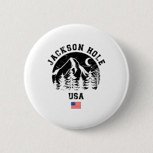Jackson Hole Wyoming Ski Resort Alpine Skiing Amer 6 Cm Round Badge