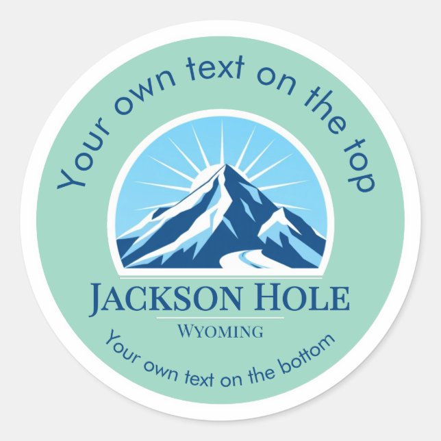 Jackson Hole Wyoming ski resort medal  Classic Round Sticker (Front)
