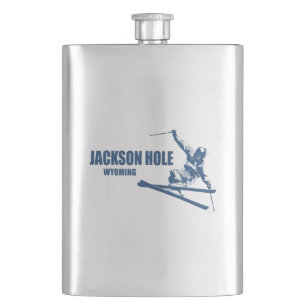 Jackson Hole Wyoming Skier Hip Flask
