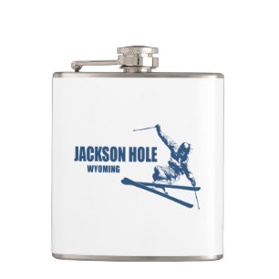 Jackson Hole Wyoming Skier Hip Flask