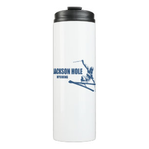 Jackson Hole Wyoming Skier Thermal Tumbler