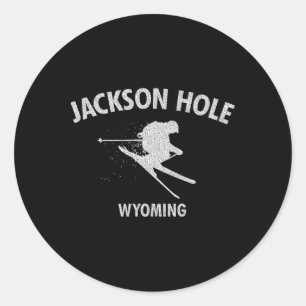 Jackson Hole Wyoming Skiing Ski Gift Tee Classic Round Sticker