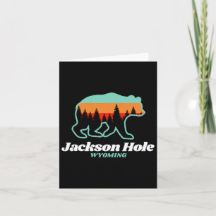 Jackson Hole Wyoming Skiing Snowboarding Bear Card