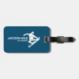 Jackson Hole Wyoming Snowboarder Luggage Tag