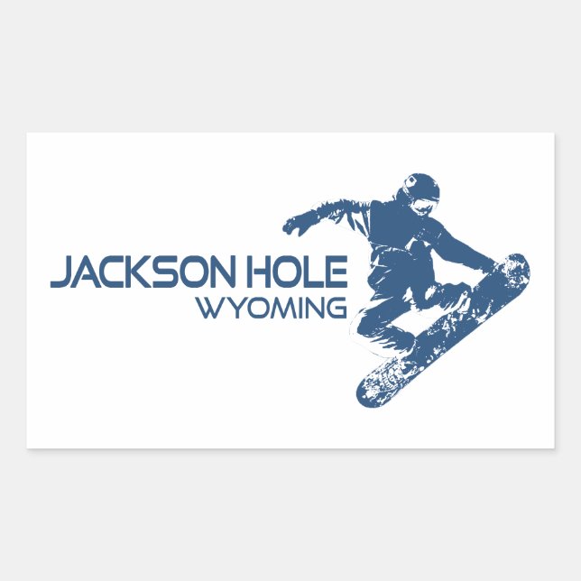 Jackson Hole Wyoming Snowboarder Rectangular Sticker (Front)