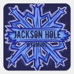 Jackson Hole Wyoming snowflake stickers