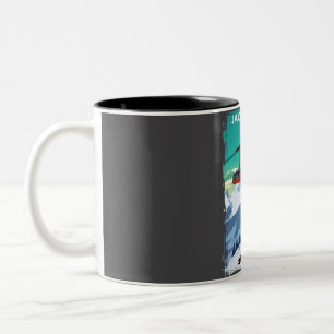 Jackson Hole Wyoming Travel Poster Two-Tone Coffee Mug