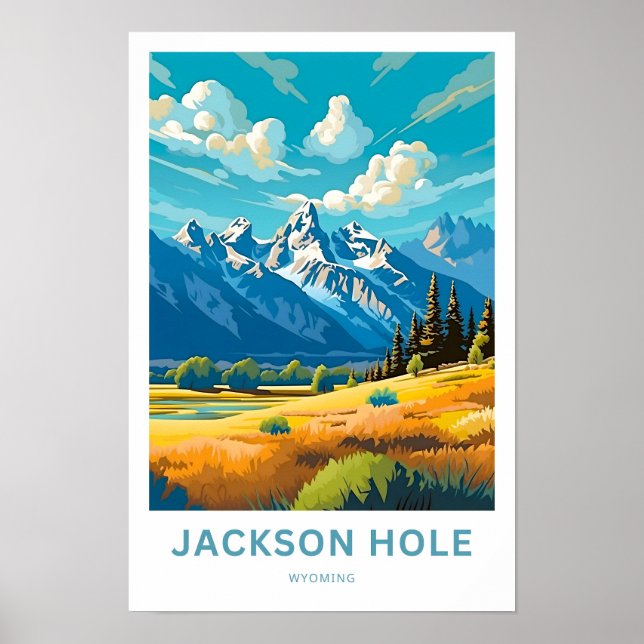 Jackson Hole Wyoming Travel Print (Front)
