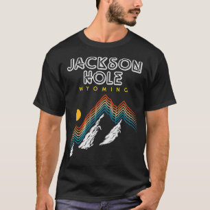 Jackson Hole Wyoming USA Ski Resort 1980s Retro T-Shirt