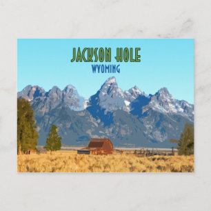 Jackson Hole Wyoming Vintage Postcard