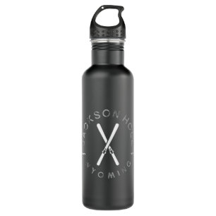 Jackson Hole Wyoming Vintage Ski Hoodie  710 Ml Water Bottle