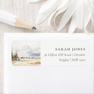 Jackson Hole Wyoming Watercolor Landscape Address