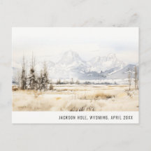 Jackson Hole Wyoming Watercolor Landscape Travel