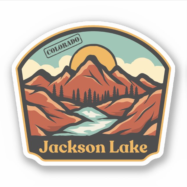 Jackson Lake, Colorado Sticker (Front)