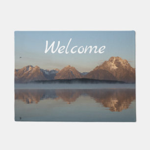 Jackson Lake Dam Reflection in Grand Teton Park Doormat