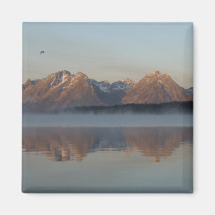Jackson Lake Dam Reflection in Grand Teton Park Magnet