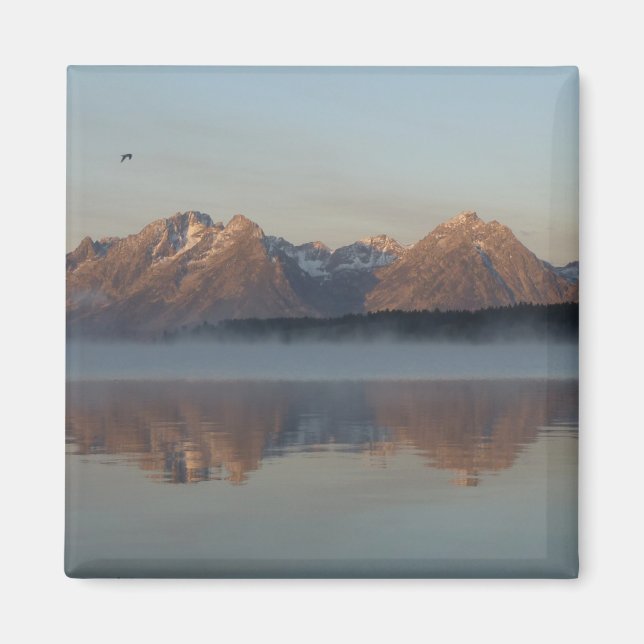 Jackson Lake Dam Reflection in Grand Teton Park Magnet (Front)