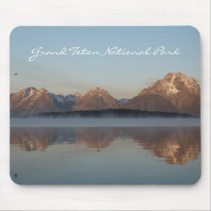Jackson Lake Dam Reflection in Grand Teton Park Mouse Mat