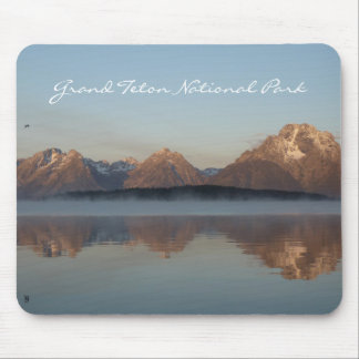 Jackson Lake Dam Reflection in Grand Teton Park Mouse Mat